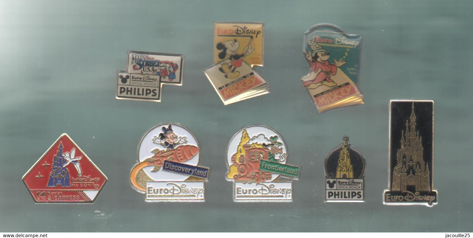 PINS PIN'S DISNEY 1146 EURODISNEY PHILIPS KODAK JOURNAL DE MICKEY LOT 8 PINS DONT 1 AB ARTHUS BERTRAND - Disney