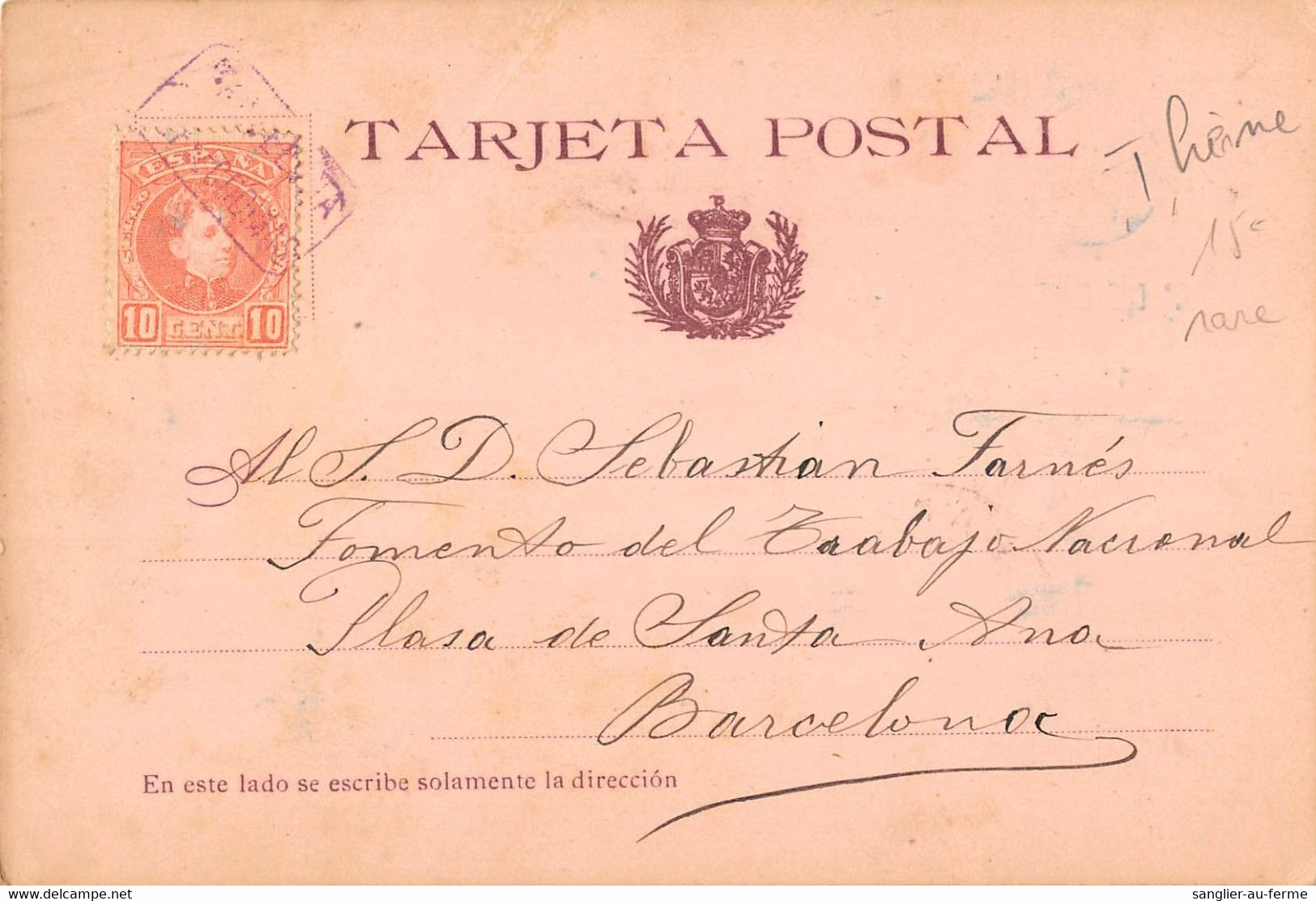 CPA METIER TACHYGRAPHIE ESCUELA DE TAQUIGRAFIA SISTEMA GARRIGA 1e DE ENERO DE 1903 (voir Verso) - Sonstige & Ohne Zuordnung