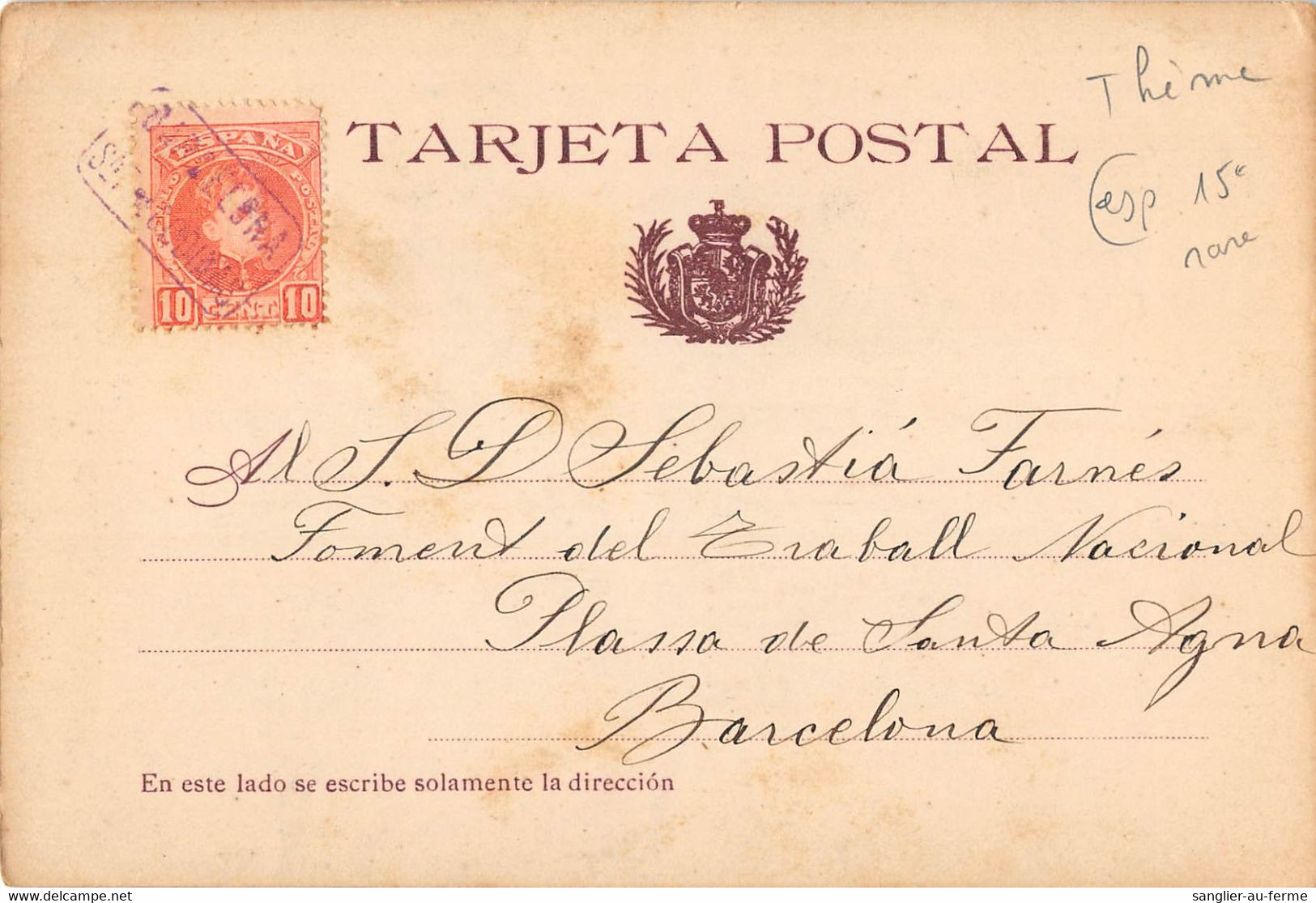 CPA METIER TACHYGRAPHIE ESCUELA DE TAQUIGRAFIA SISTEMA GARRIGA 1e DE ENERO DE 1903 (voir Verso) - Other & Unclassified