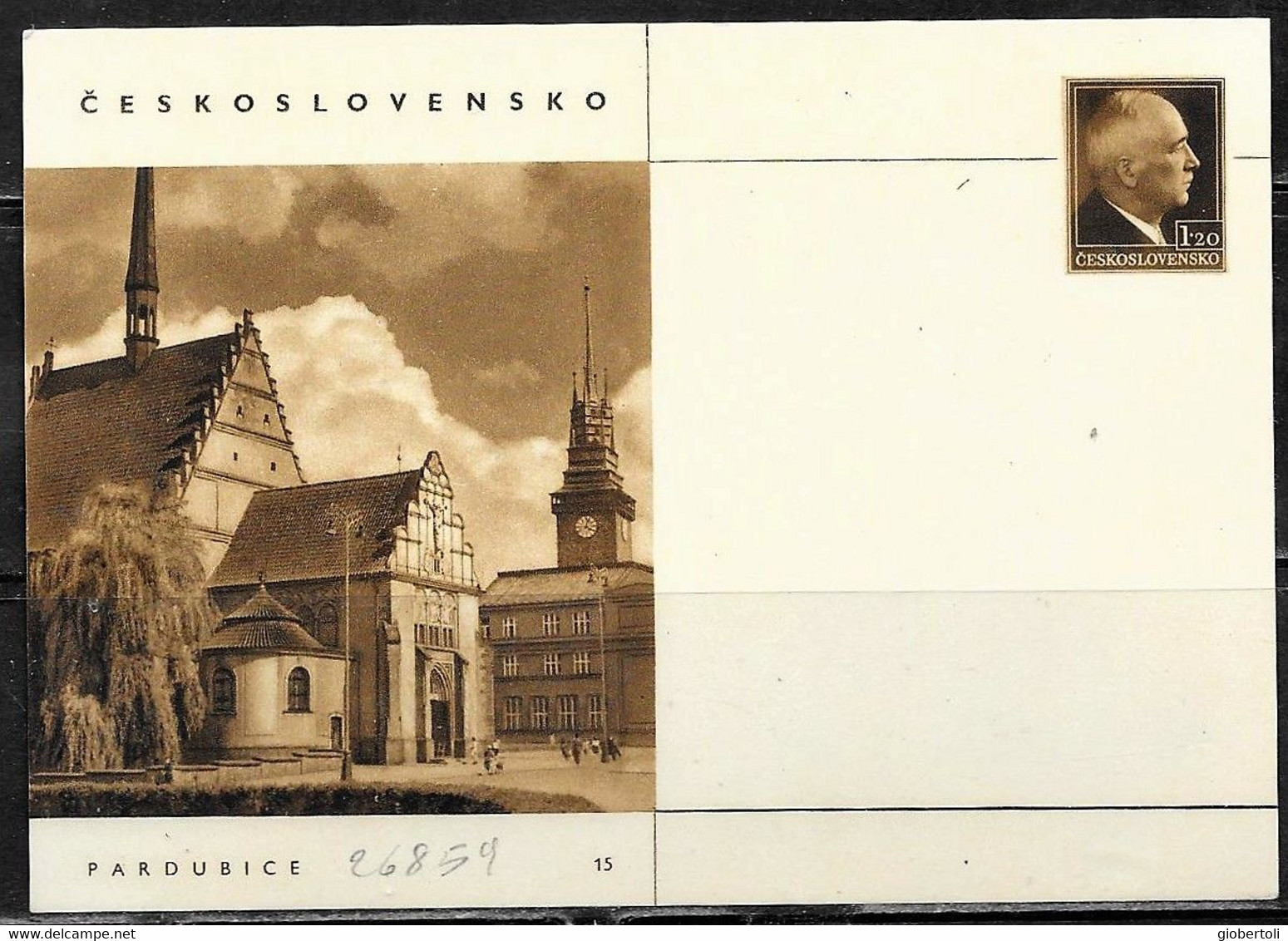 Cecoslovacchia/Czechoslovakia/Tchécoslovaquie: Intero, Stationery, Entier, Torre Dell'orologio, Clock Tower, Tour De L'h - Horlogerie