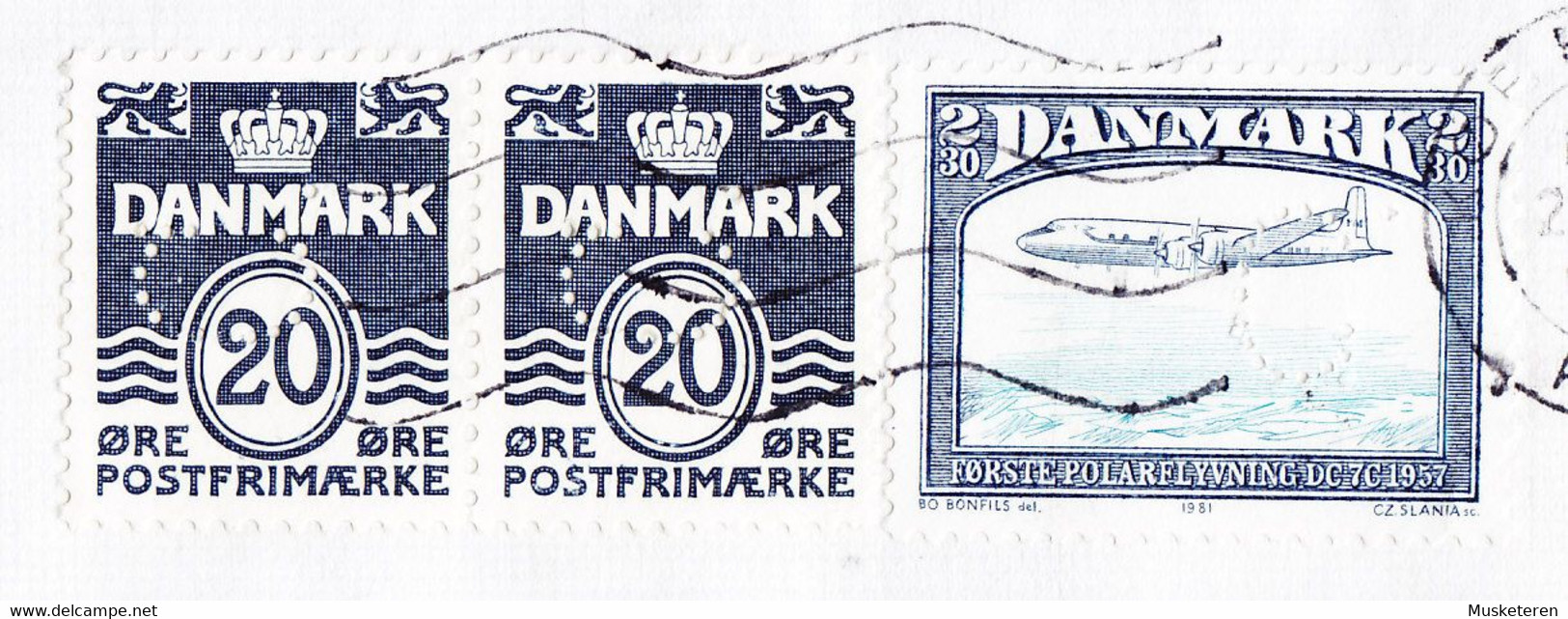 DET DANSKE PASTEUR-SELSKAB, KØBENHAVN PTM 1982 Cover Brief Perfin Perforé Lochung 'C.' Carlsberg Bryggeri Brewery - Plaatfouten En Curiosa
