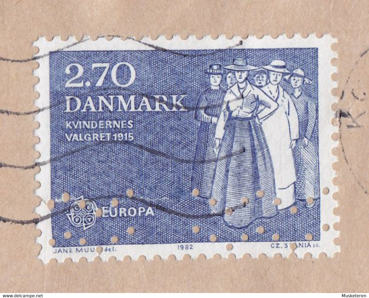 LEVNEDSMIDDELKONTROLLEN, KØBENHAVN PTM. 1982 Cover Brief Perfin Perforé Lochung 'WW' Waves Europa CEPT (Cz. Slania) - Variedades Y Curiosidades