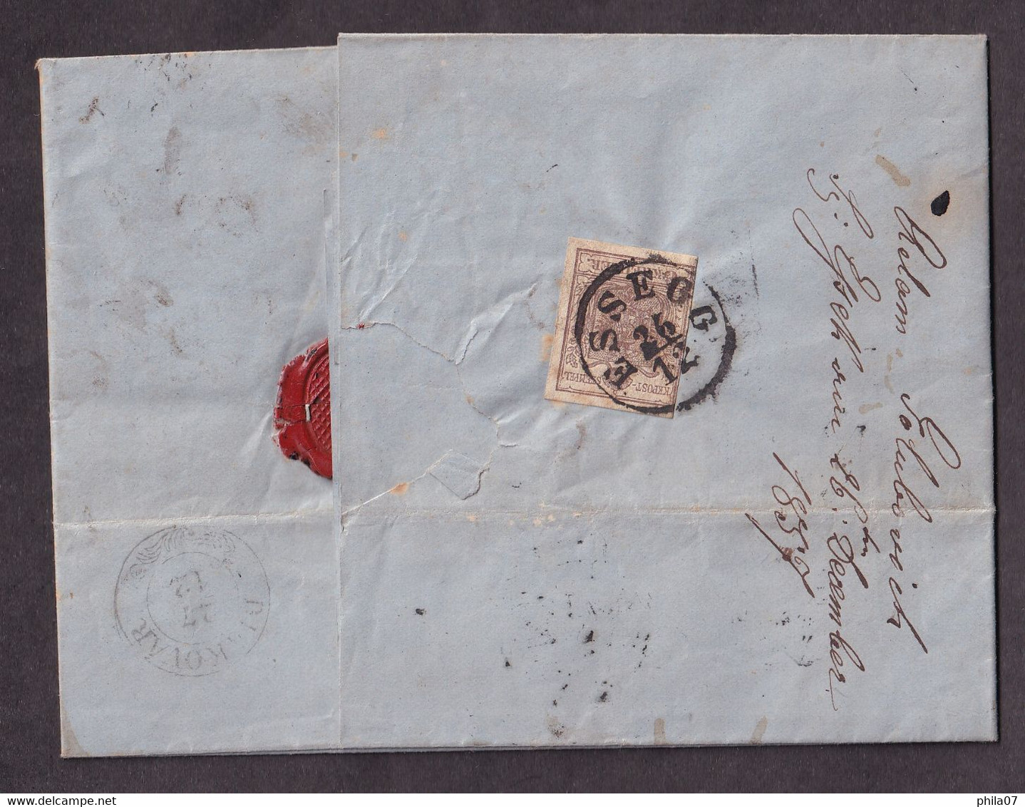 Croatia/Austria - Letter With Complete Content, Sent By Registered Mail From Osijek To Đakovo 26.12. 1856, To Bishop J.J - Briefe U. Dokumente