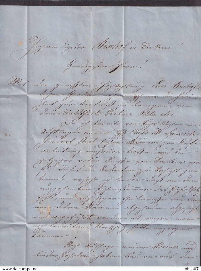 Croatia/Austria - Letter With Complete Content, Sent By Registered Mail From Osijek To Đakovo 26.12. 1856, To Bishop J.J - Briefe U. Dokumente