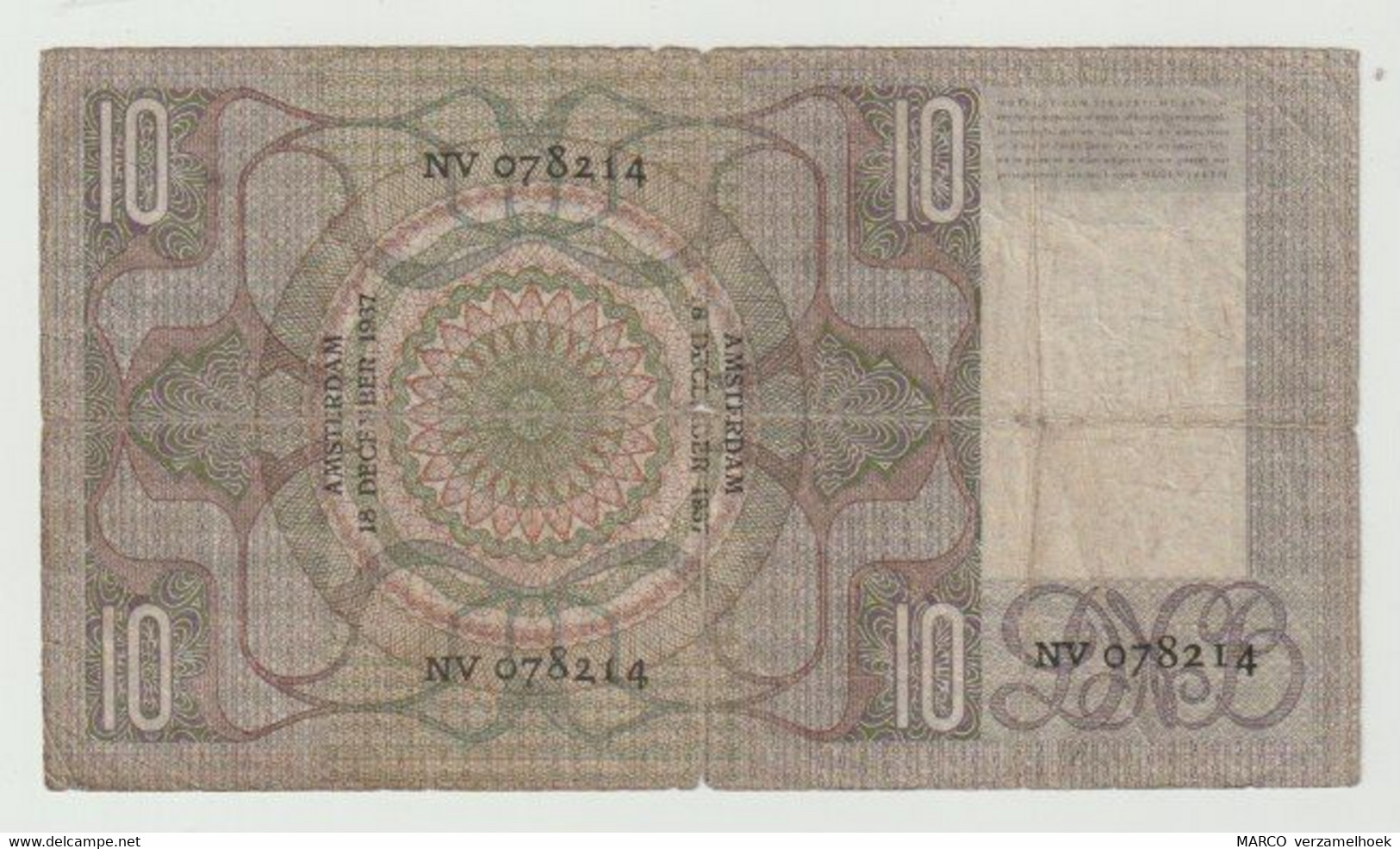 Banknote 10 Gulden 1933 Nederland-the Netherlands Grijsaard - 10 Gulden