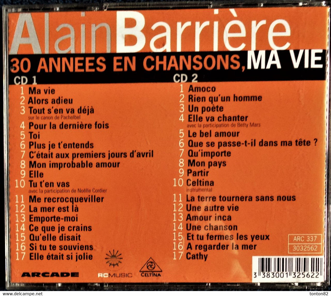 Alain Barrière - 30 Années En Chansons, MA VIE - Coffret 2 CD - 34 Titres . - Comiche