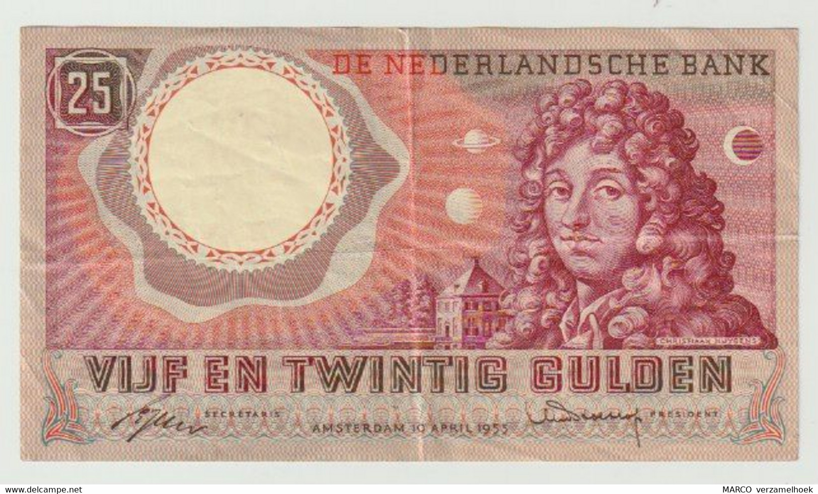 Banknote 25 Gulden 1955 Nederland-the Netherlands Christiaan Huygens - 25 Gulden