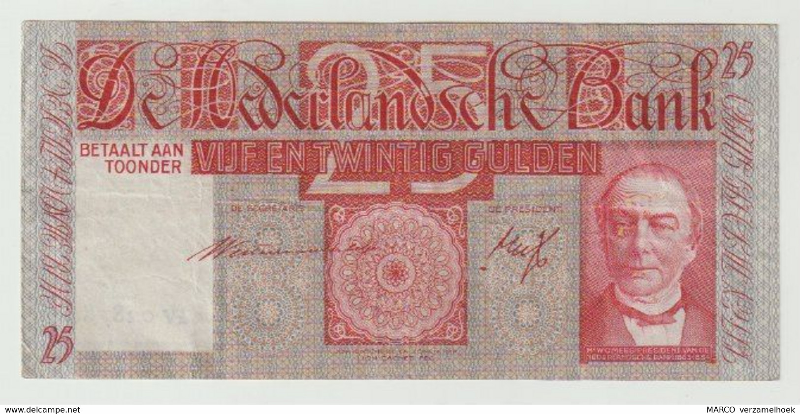 Banknote 25 Gulden 1931 Nederland-the Netherlands Mees - 25 Florín Holandés (gulden)
