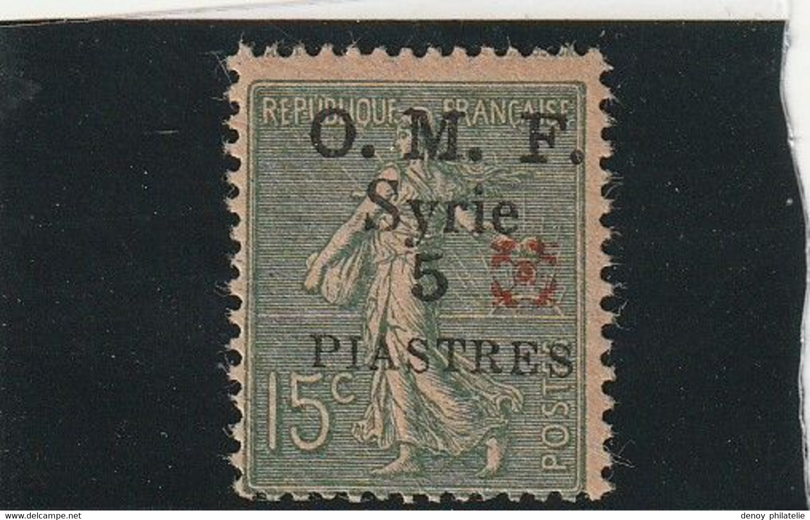 Syrie N° 52A 15 Centimes Fleuron Rouge Charniére - Ongebruikt