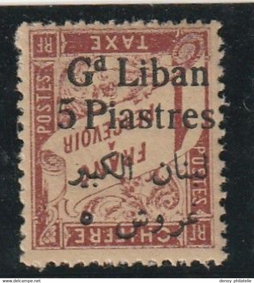 Grand Liban Taxe N° 10 Surcharge Renversée Sans Charniére** - Postage Due