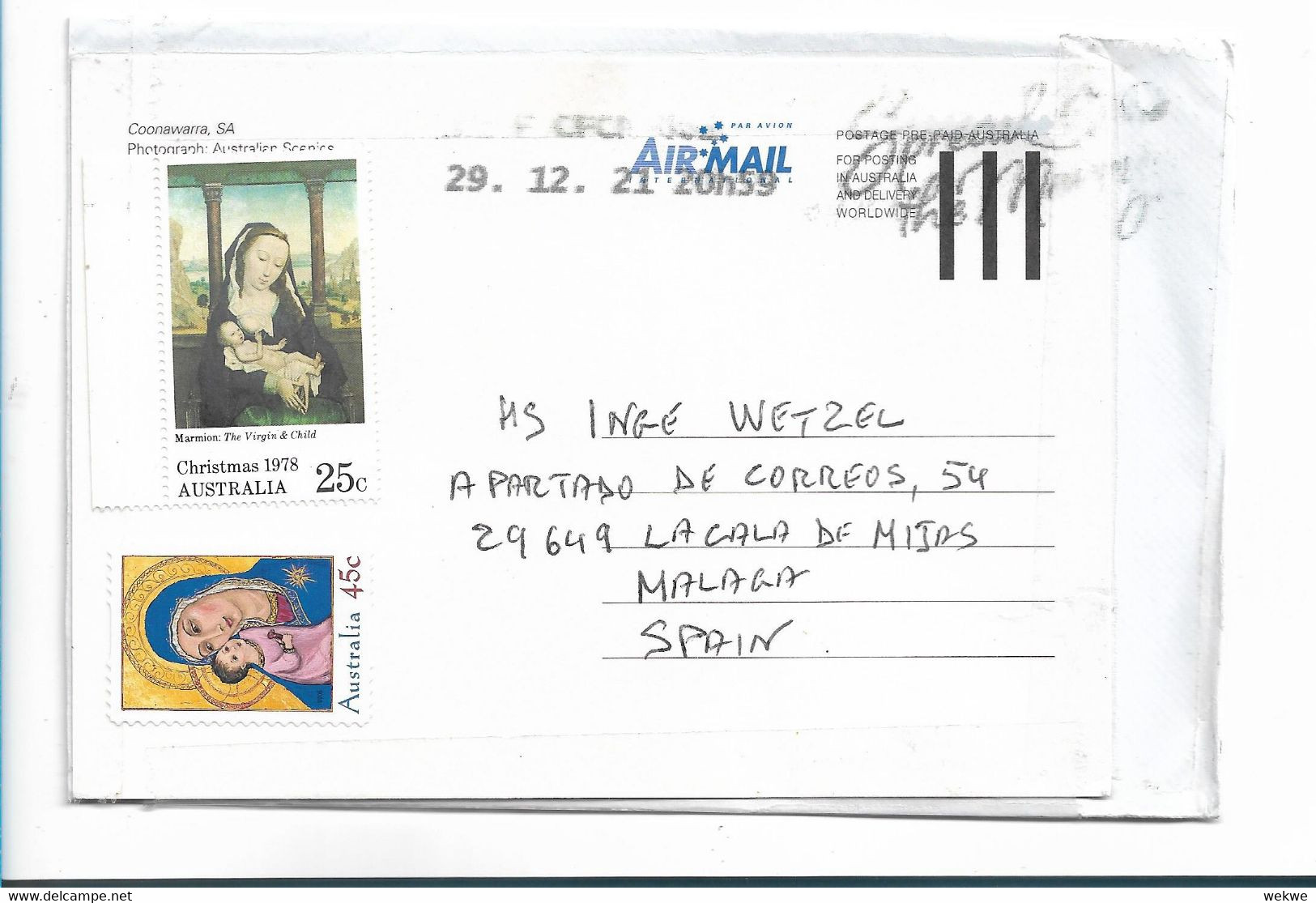 Aus368 / AUSTRALIEN - Madonna Marken Auf Brief Von 2021 - Cartas & Documentos