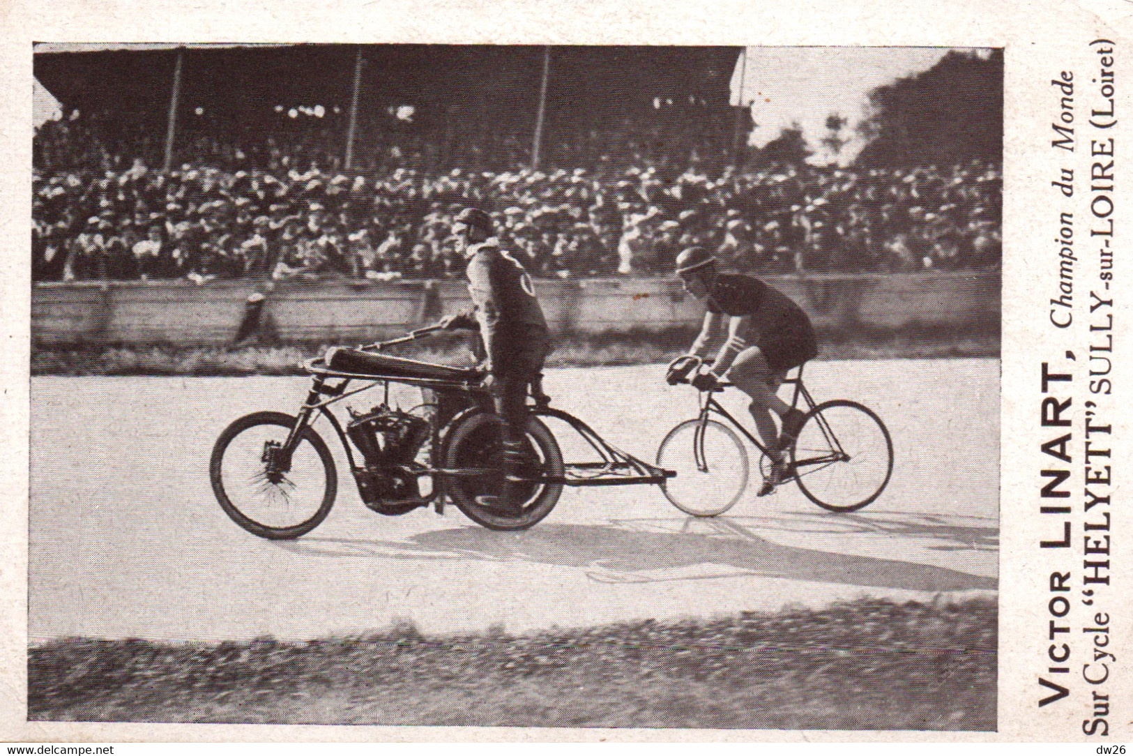 Victor Linart, Champion Du Monde Cycliste Sur Cycle Helyett, Sully-sur-Loire - Carte Non Circulée - Wielrennen