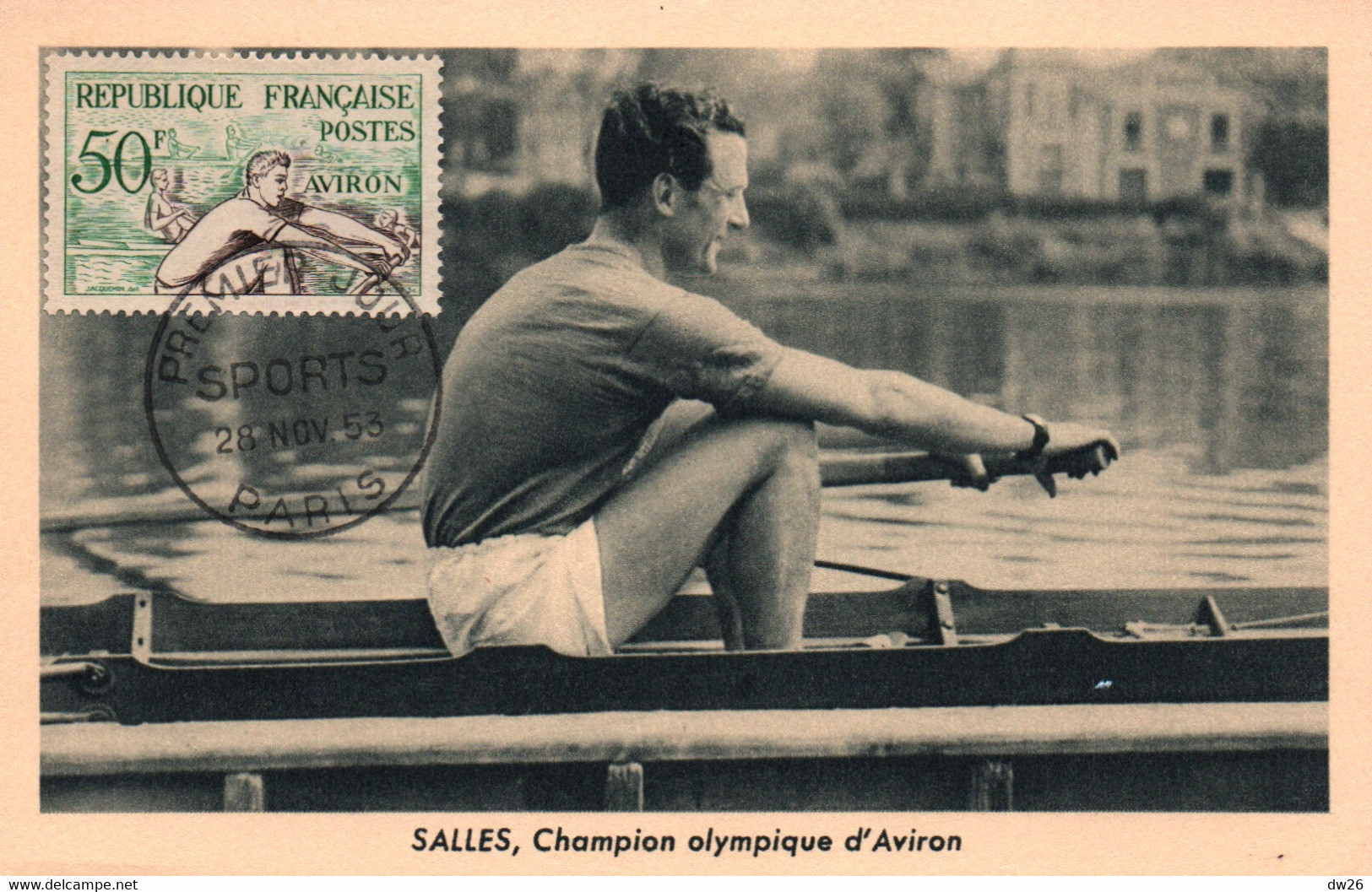 Raymond Salles, Champion Olympique D'Aviron En 1952 à Helsinki - Carte Premiere Jour 1953 Non Circulée - Roeisport