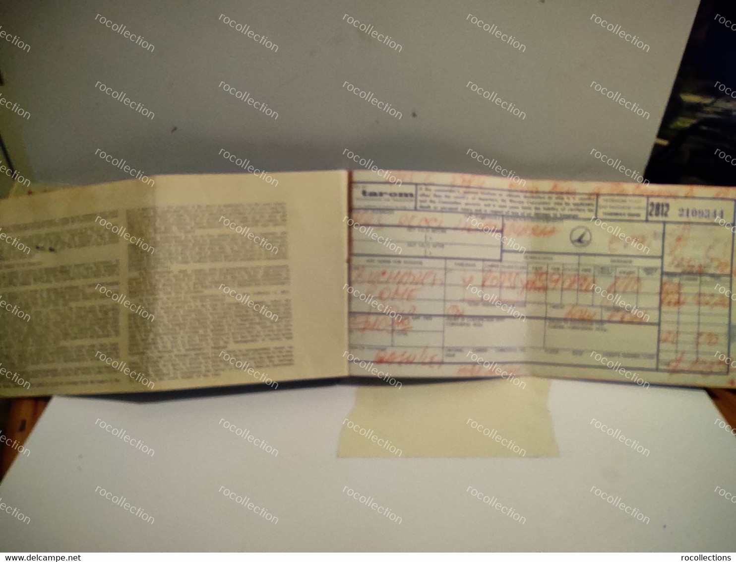 Flight Passenger Ticket Romania TAROM Romanian Airlines. From Bucarest To Rome Italy 1972 - Europe