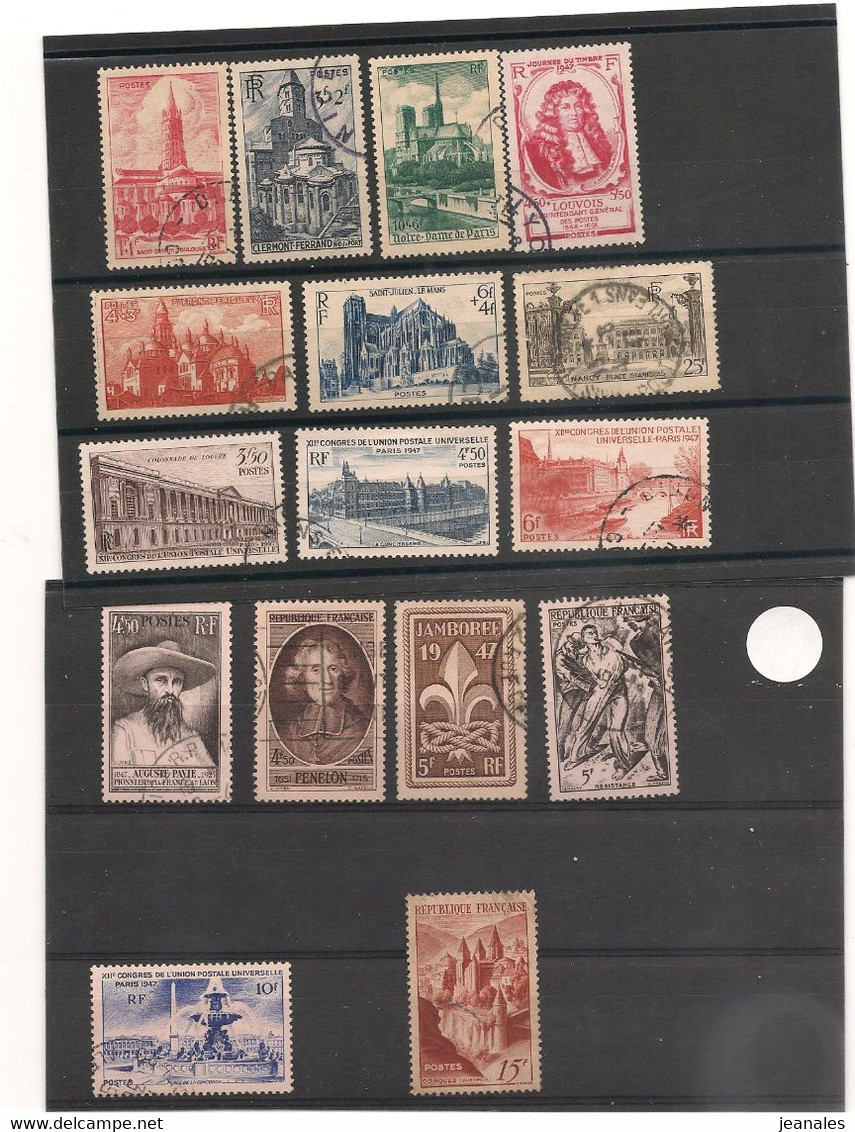 FRANCE 1947 N°Y/T : 772/792  OBLITÉRÉS  Côte : 19,00 € - Oblitérés