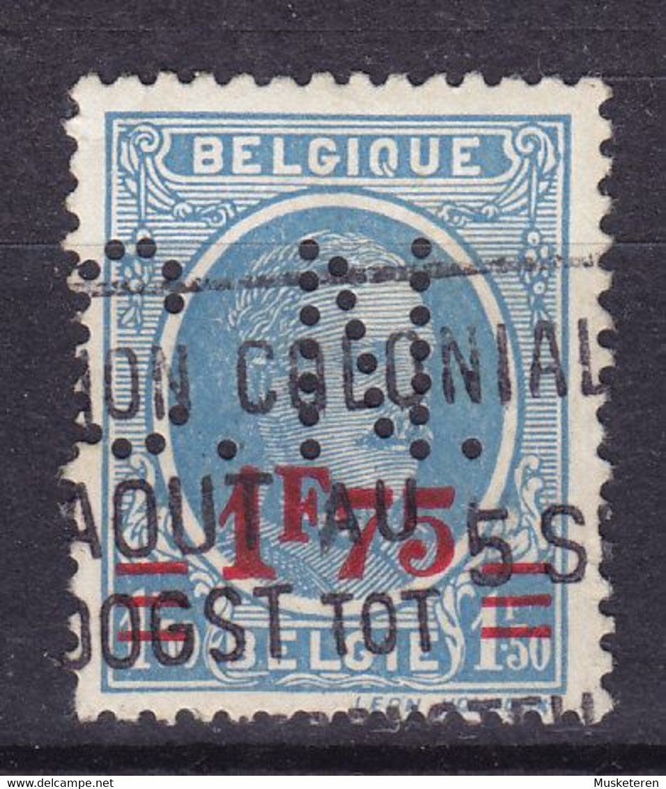 Belgium Perfin Perforé Lochung 'C.N.' Comptoir National D'Escompte. Antwerp 1927 Mi. 226, 1.75 /1.50 Fr. Albert Houyoux - 1909-34