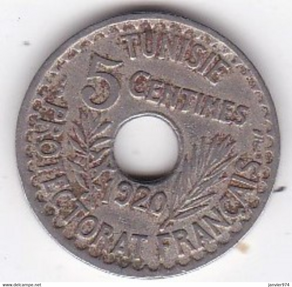 Protectorat Français . 5 Centimes 1920 HA 1338, Grand Module, En Frappe Monnaie En Cupro Nickel, Lec# 85 - Tunisie