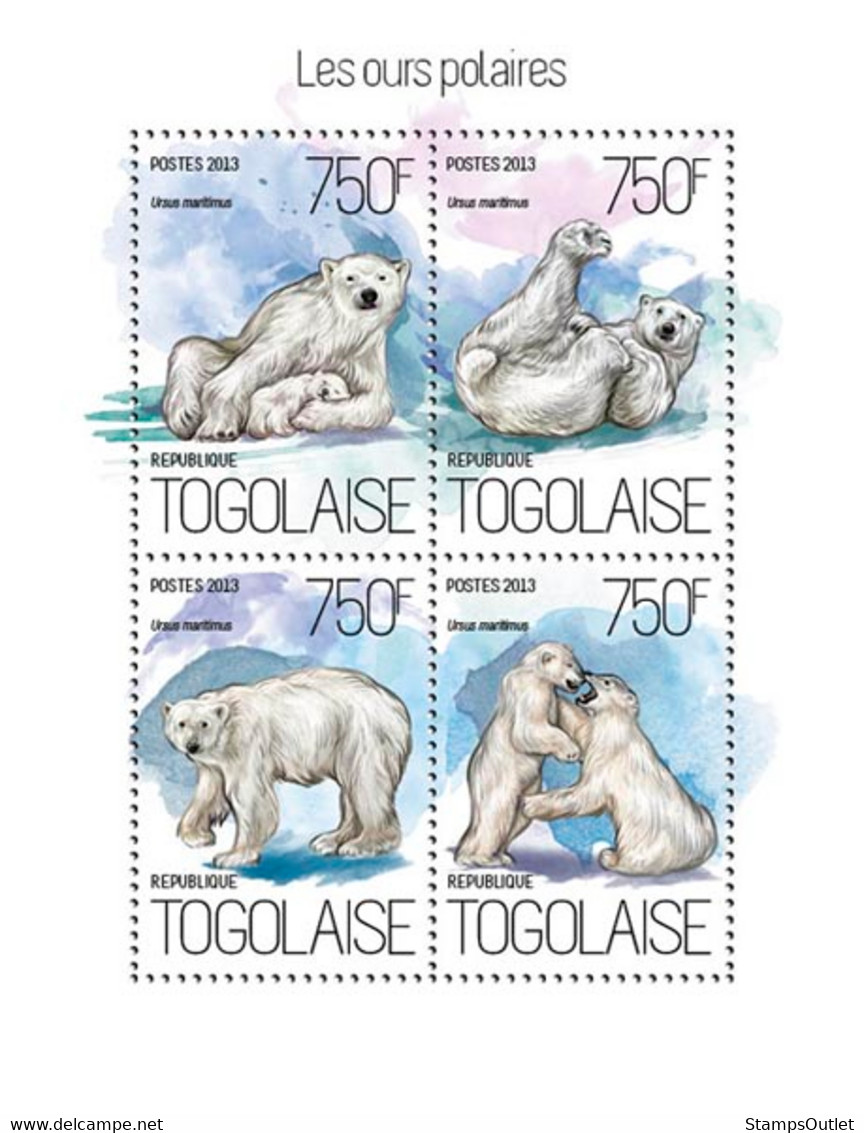 2013 TOGO MNH. POLAR BEARS   |  Yvert&Tellier Code: 3653-3656  |  Michel Code: 5426-5429 - Togo (1960-...)