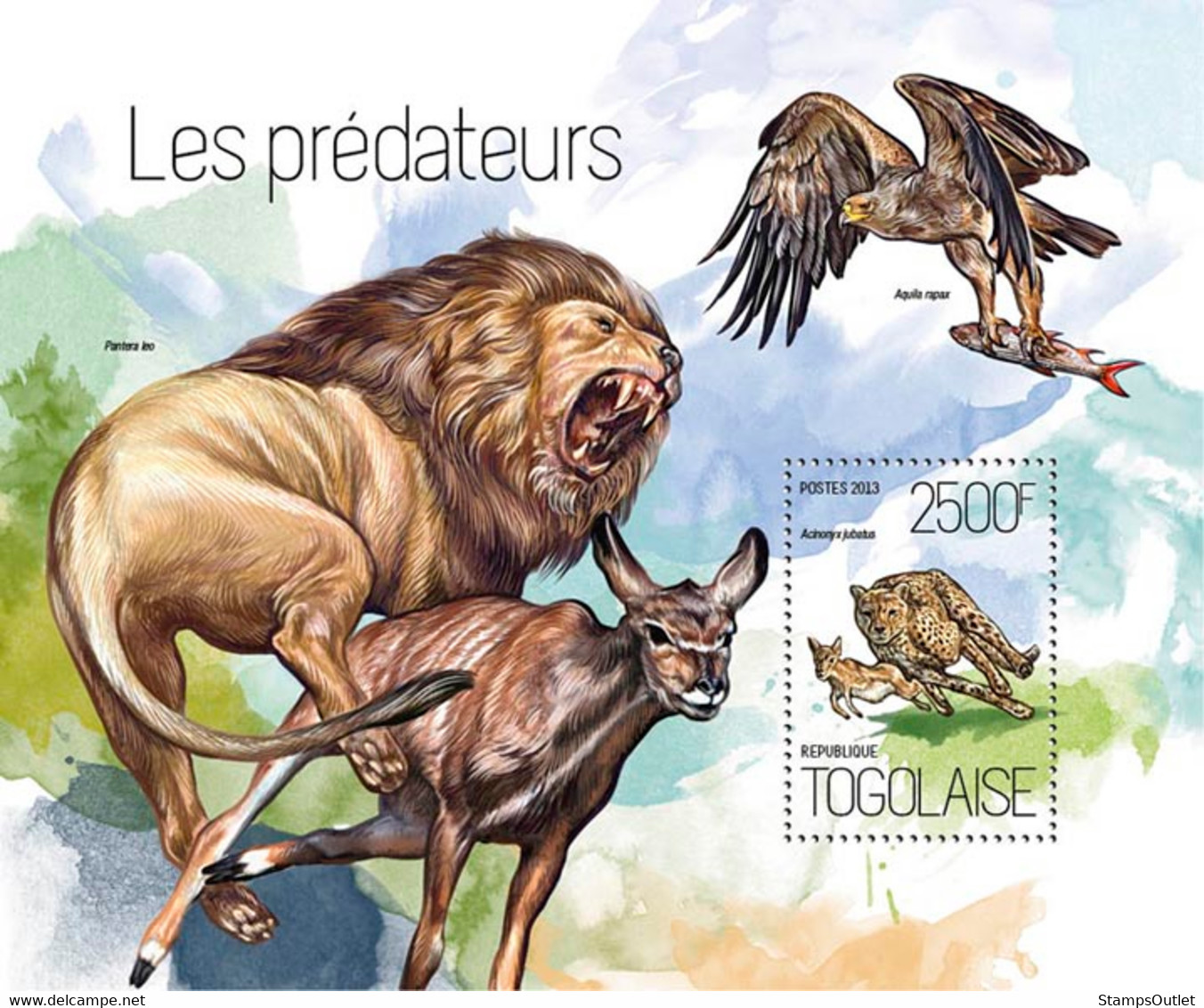 2013 TOGO MNH. PREDATORS    |  Yvert&Tellier Code: 778  |  Michel Code: 5420 / Bl.905 - Togo (1960-...)