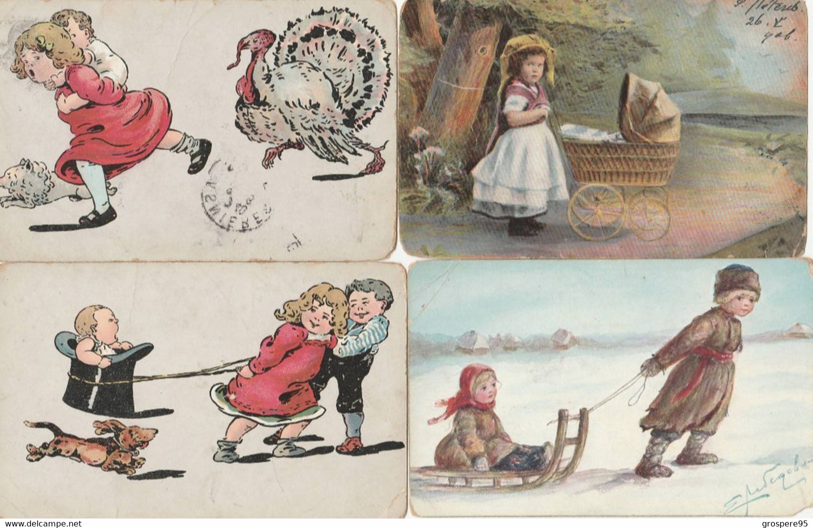 SAINT PETERSBOURG ENFANTS HUMOUR 1906 1907 LOT 4 CPA - Humorous Cards