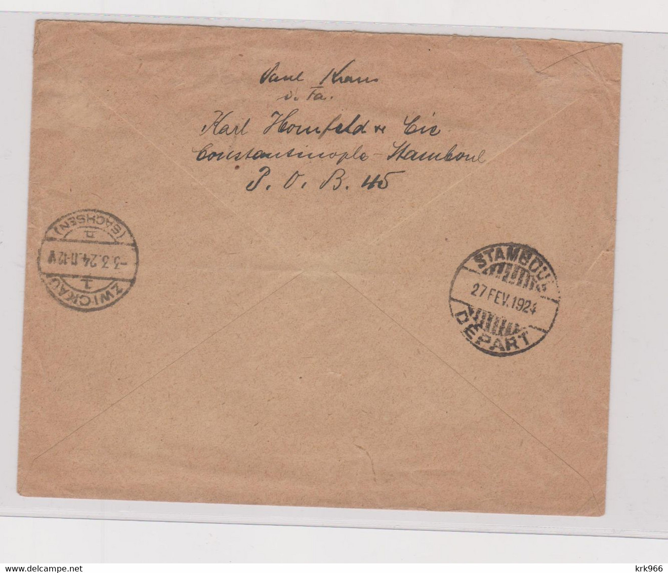 TURKEY STAMBOUL 1924 Nice Registered Cover To Germany - Covers & Documents