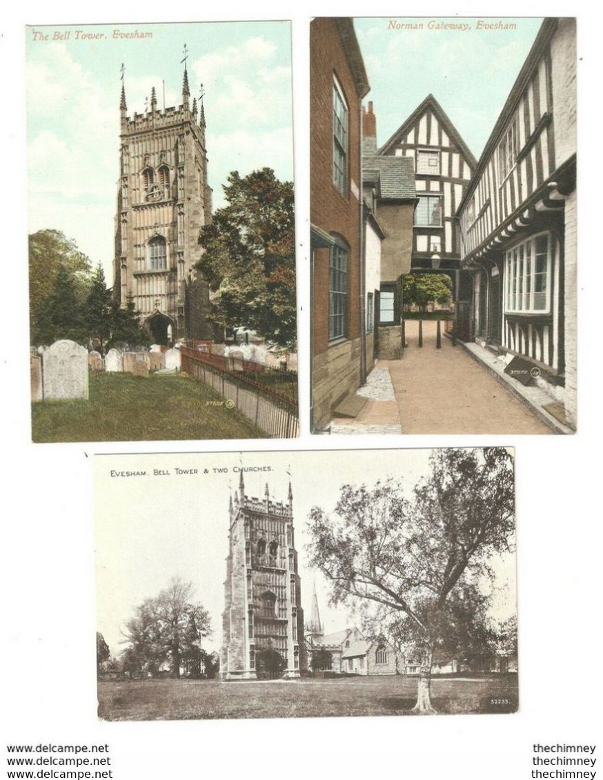 SIX OLD POSTCARDS OF EVESHAM Nr WORCESTER CHELTENHAM & STRATFORD UPON AVON - Other & Unclassified