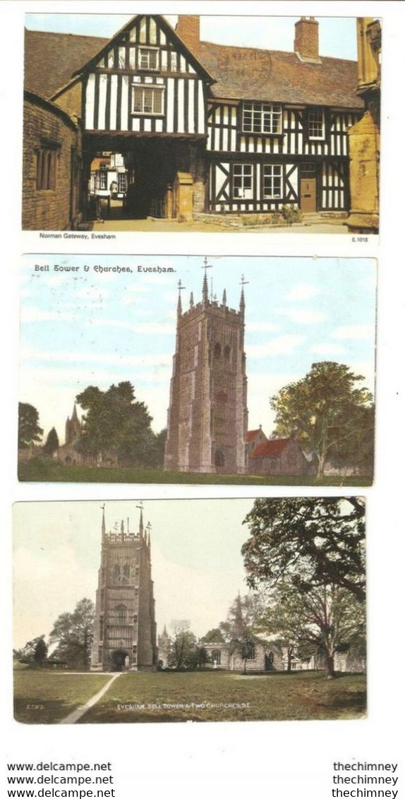 SIX OLD POSTCARDS OF EVESHAM Nr WORCESTER CHELTENHAM & STRATFORD UPON AVON - Autres & Non Classés