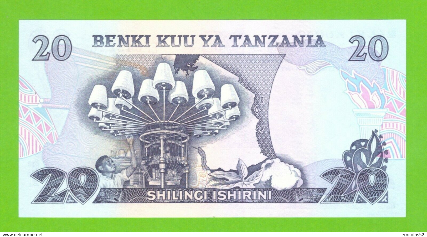 TANZANIA 20 SHILLINGS 1978  P-7c  UNC - Tanzanie