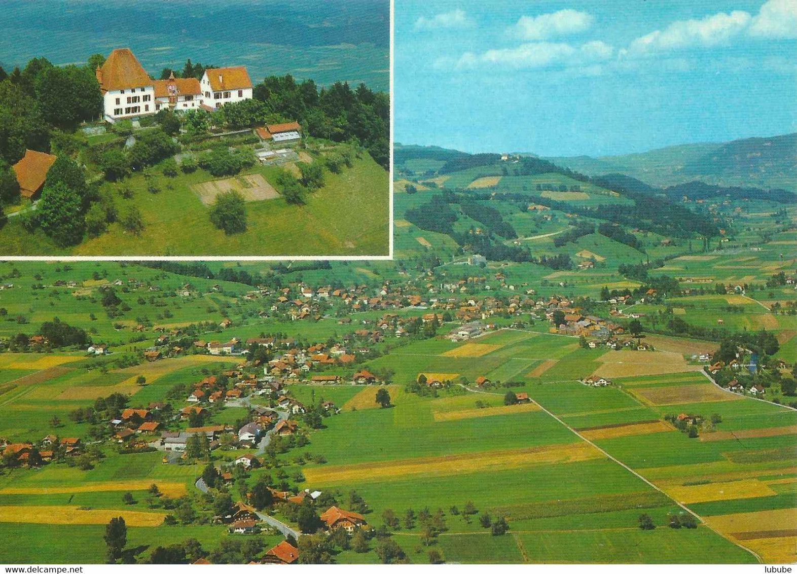 Wattenwil / Schloss Burgistein - Flugaufnahme  (2 Bilder)         Ca. 1980 - Wattenwil