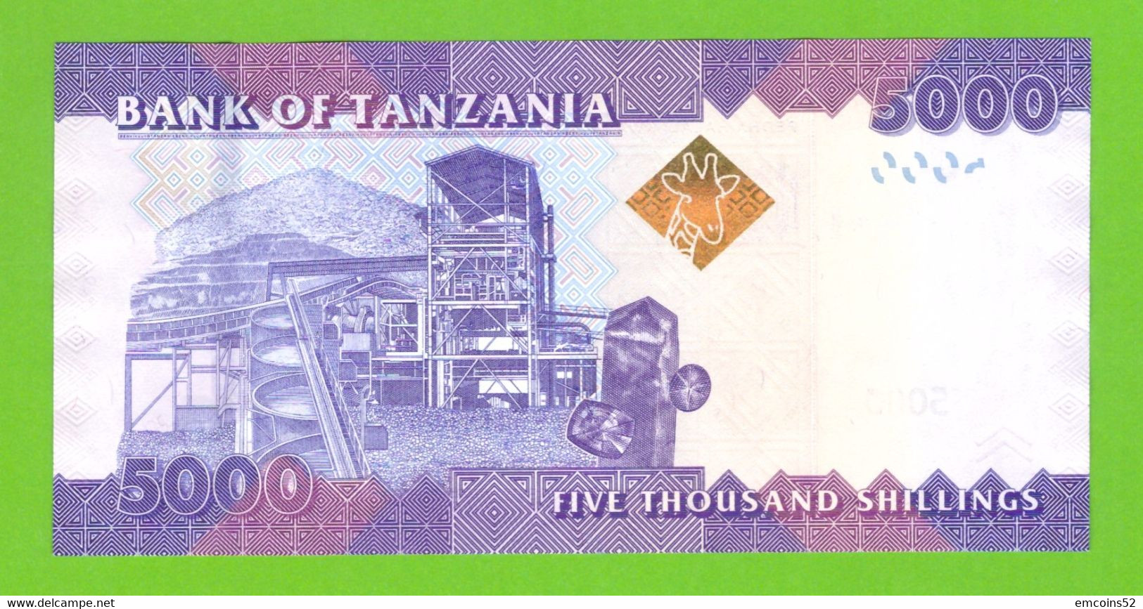 TANZANIA 5000 SHILLINGS 2010  P-43a  UNC - Tanzania