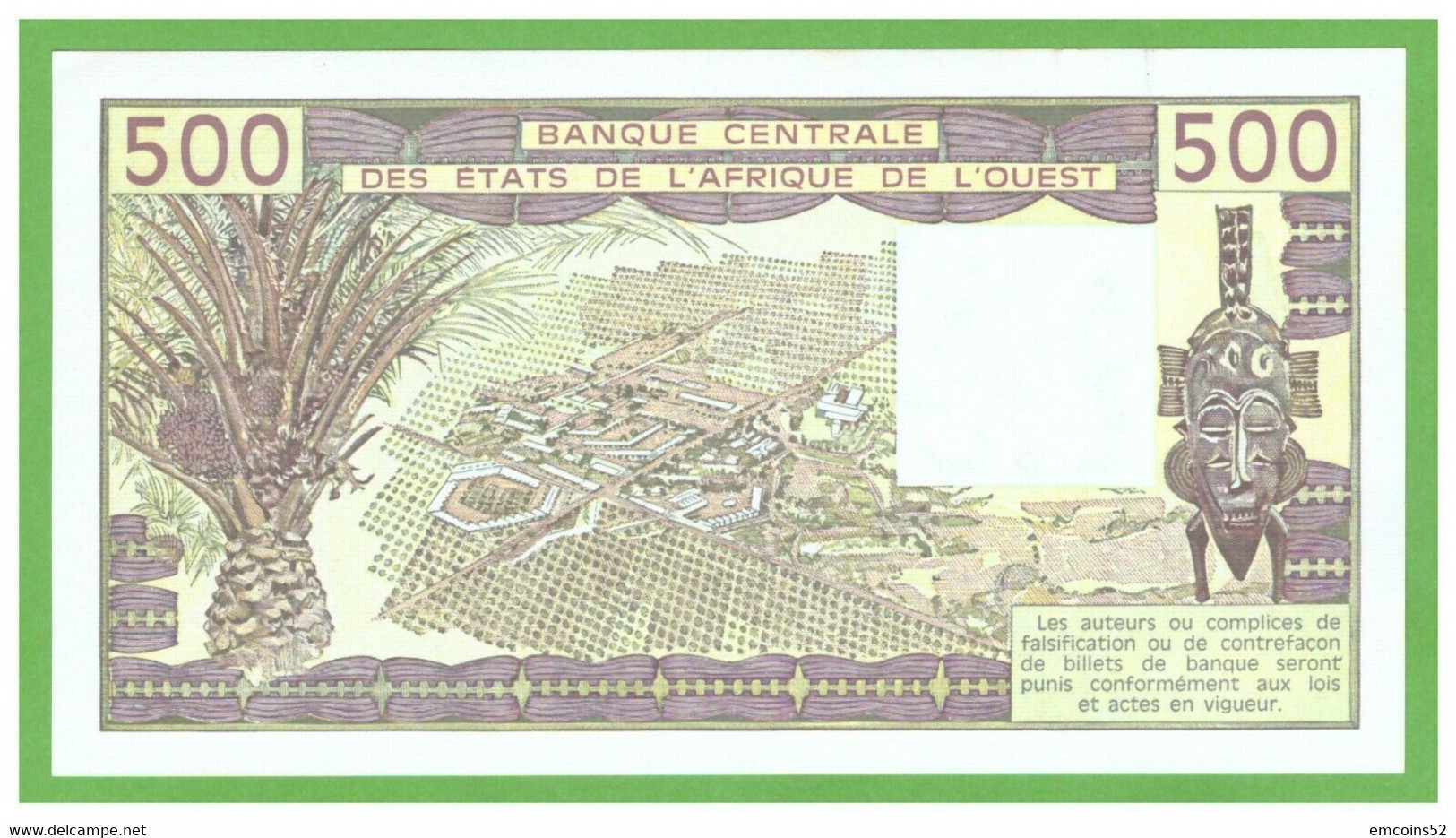 TOGO W.A.S. 500 FRANCS 1986  P-806Ti UNC - Togo