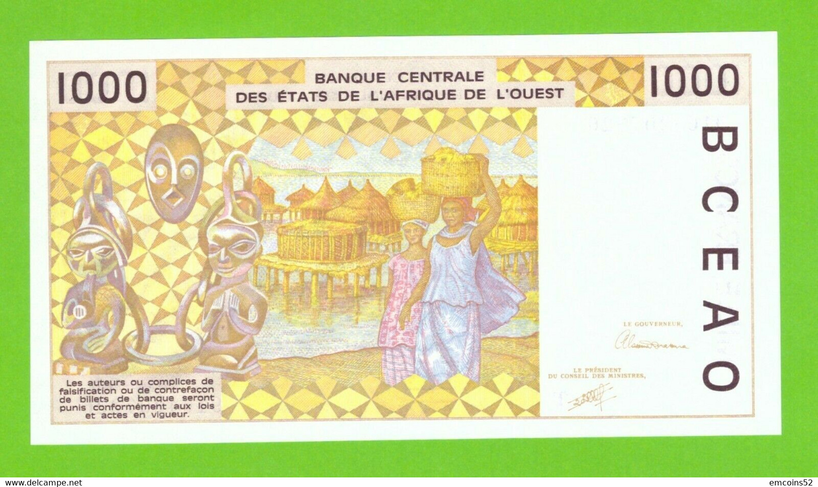 TOGO W.A.S. 1000 FRANCS 1991  P-811Ta UNC - Togo