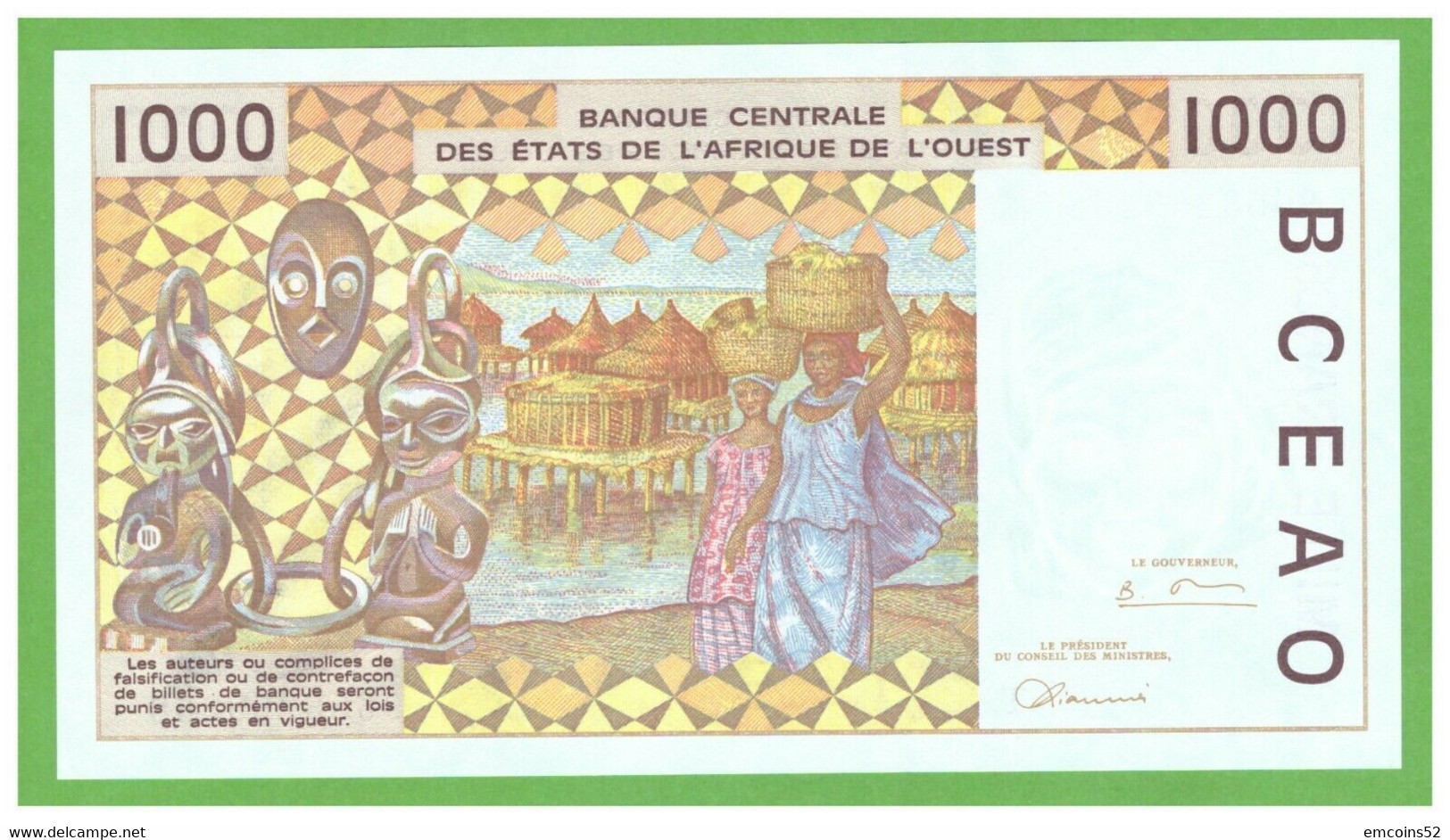 TOGO W.A.S. 1000 FRANCS 1996  P-811Tf UNC - Togo