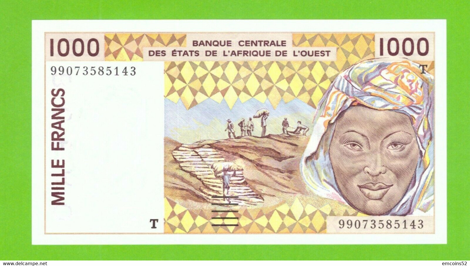 TOGO W.A.S. 1000 FRANCS 1999  P-811Ti UNC - Togo