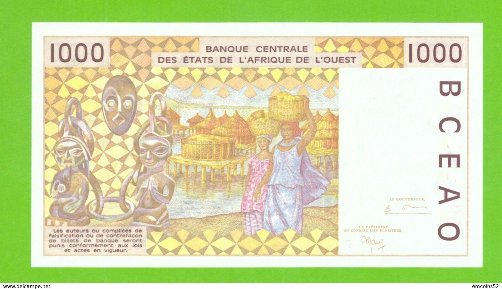 TOGO W.A.S. 1000 FRANCS 1999  P-811Ti UNC - Togo