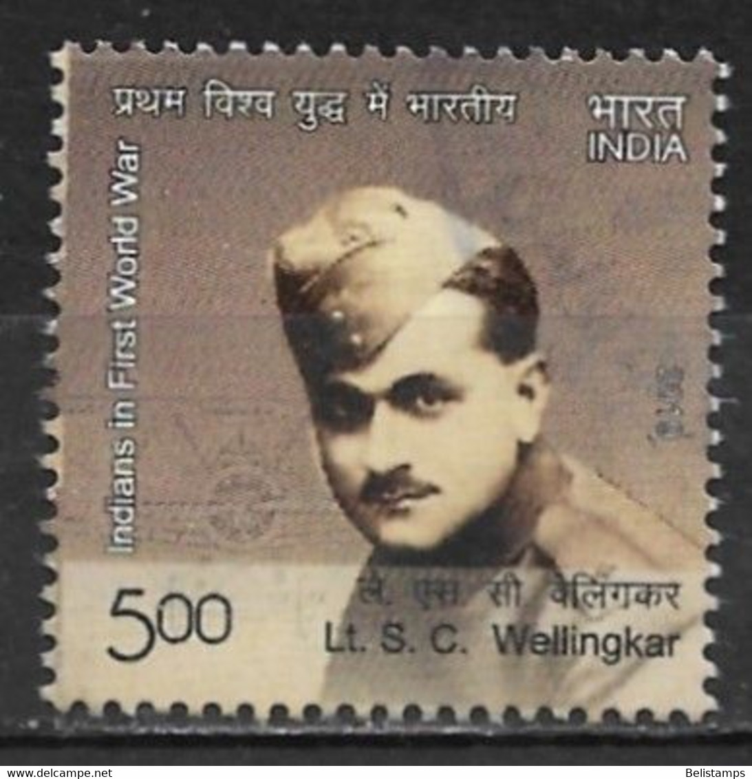 India 2019. Scott #3135 (U) Lieutenant Shrikrishna G. Wellingkar, Pilot Of World War I - Usati