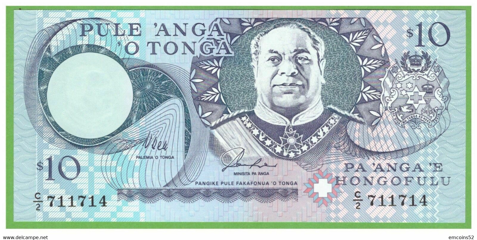 TONGA 10 PA'ANGA 1995   P-34a  UNC - Tonga