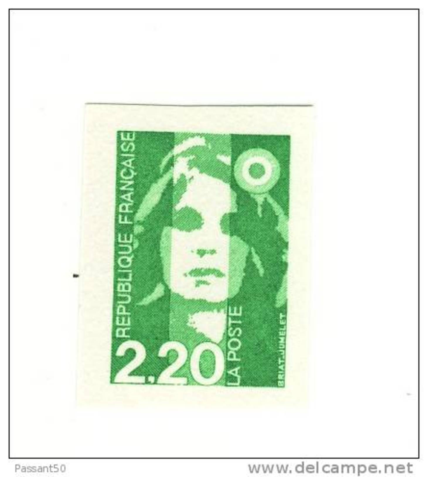 Briat 2fr20 Vert Clair YT 2790a En Non Dentelé . Superbe , Voir Le Scan . Cote YT : 17 € . - 1991-2000