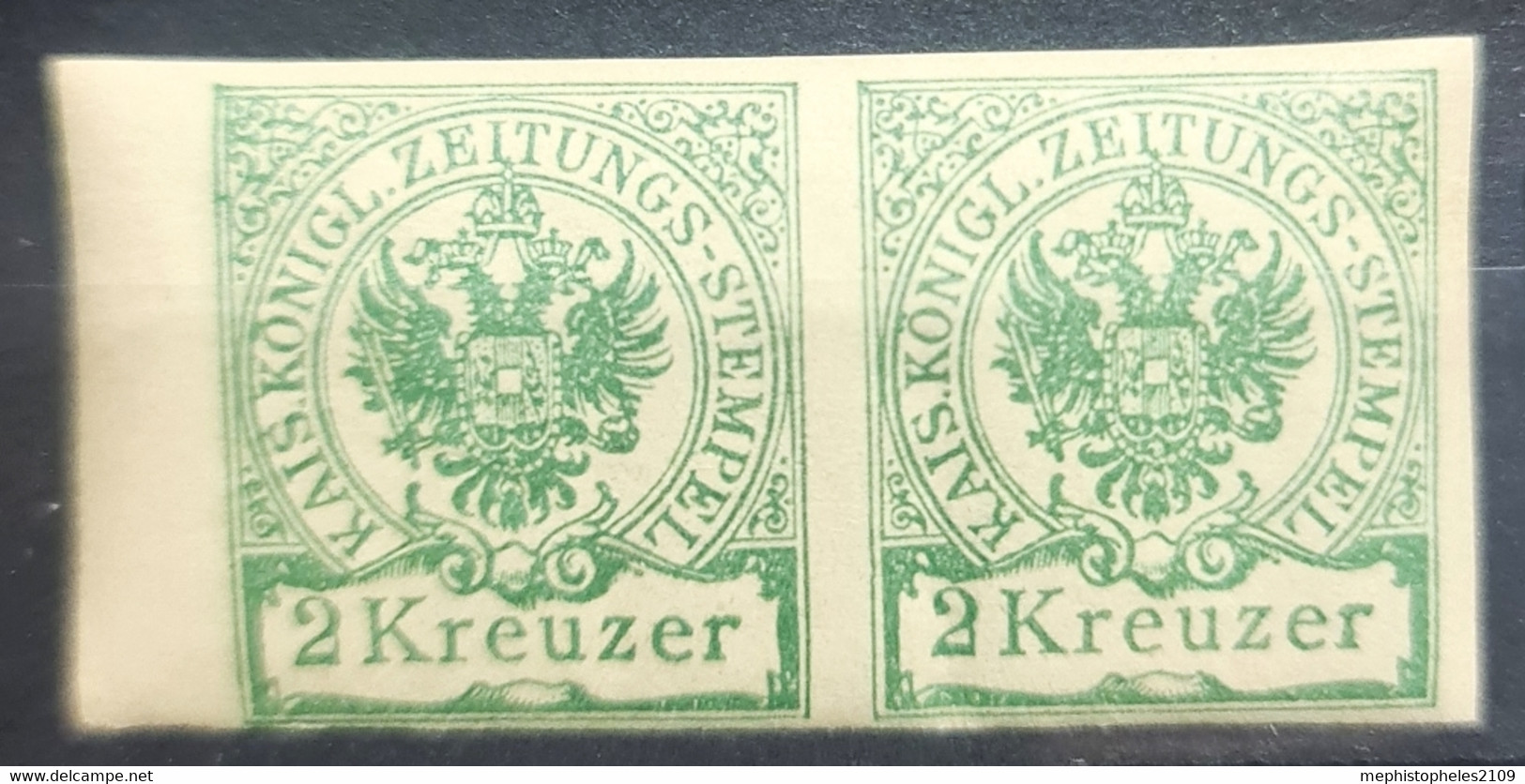 AUSTRIA 1890 - MLH - ANK 8 - Zeitungsstempelmarke 2kr - Pair! - Zeitungsmarken