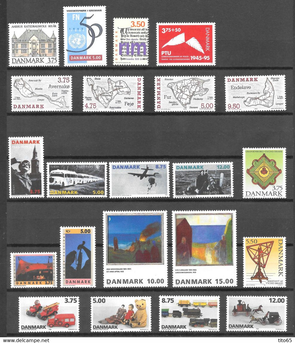 Denmark 1995           MNH**    Yearset  Yearbook - Années Complètes