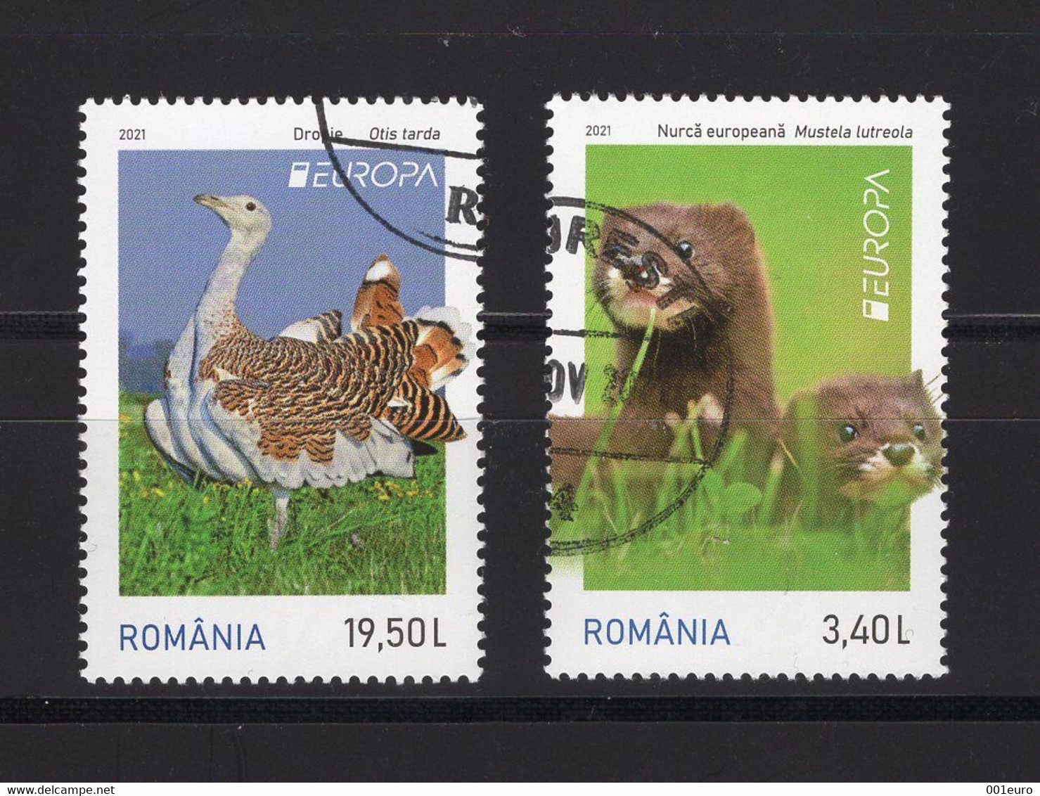 ROMANIA 2021: EUROPA - TYPICAL FAUNA 2 Used Stamps - Registered Shipping! Envoi Enregistre! - Usati