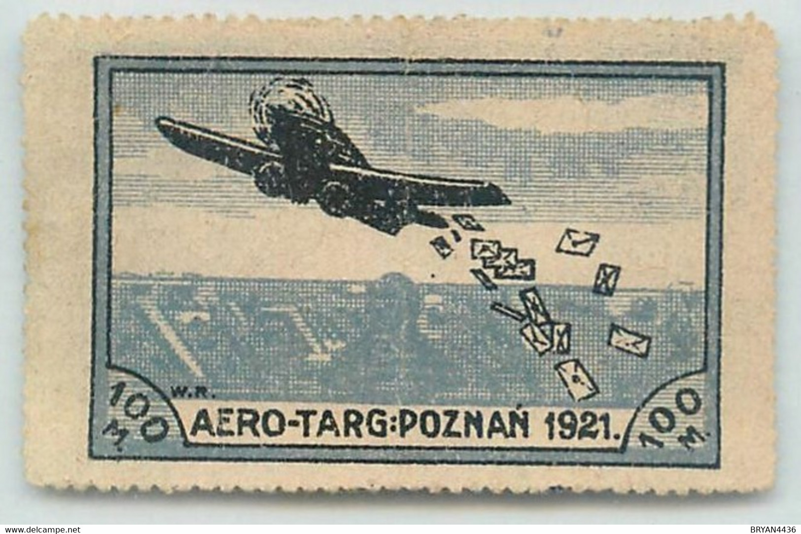 POLOGNE - ERINNOPHILIE - AVIATION - RARE VIGNETTE AERO-TARG - POZNAN - 1921 - 100 M - Voir Deux Scans - Variétés & Curiosités