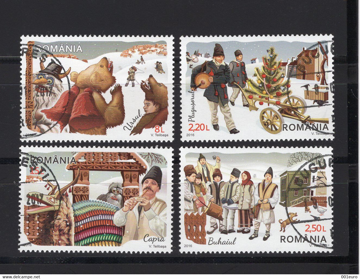 ROMANIA 2016: WINTER IS COMMING 4 Used Stamps Set - Registered Shipping! Envoi Enregistre! - Gebruikt