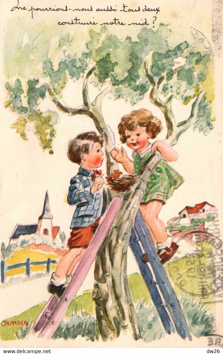 Illustration Janser - Enfants: Pourrions-nous Aussi Tous Deux, Construire Notre Nid? - Edition Superluxe 1953 - Janser