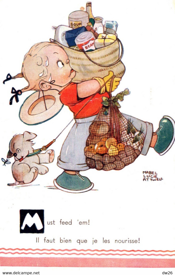 Illustration Mabel Lucie Attwell: Must Feed 'em! (il Faut Bien Que Je Les Nourrice!) Valentine & Sons - Attwell, M. L.