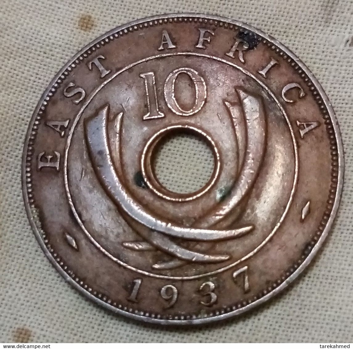 East Africa, 10 Cents , 1937 Kn , Km 26.1. Agouz - East Africa & Uganda Protectorates