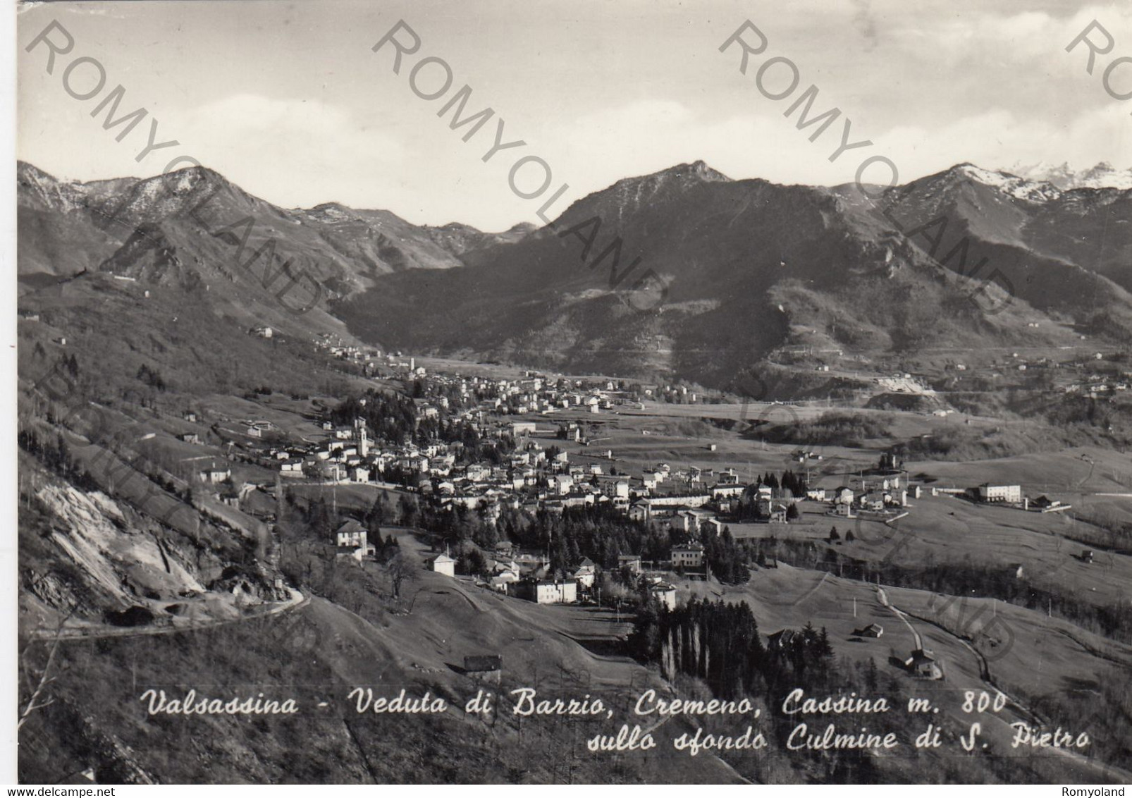 CARTOLINA  VALSASSINA,LECCO,LOMBARDIA,VEDUTA DI BORZIO,CREMENO,CASSINA M.800,SULLO SFONDO CULMINE DI S.PIETRO,VIAGG.1959 - Lecco