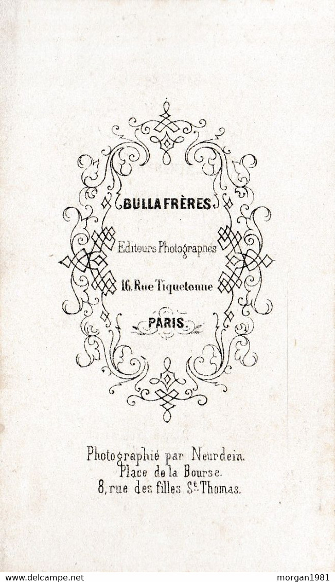 PHOTO CDV. 6,5 Cms X 9,5 Cms   PIE IX    PHOTOG.  BULLA Frères - Personnes Identifiées