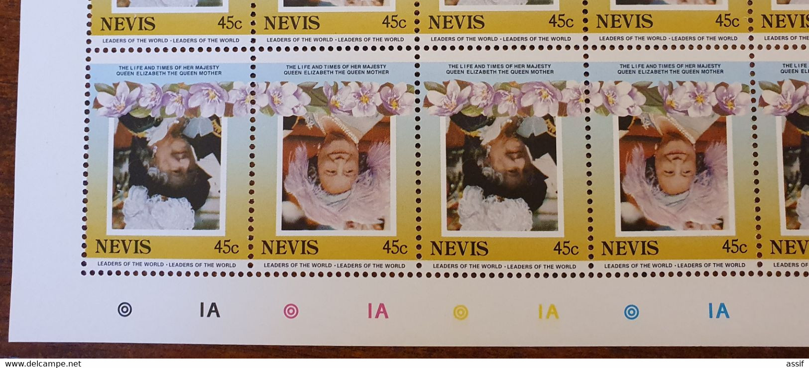 NEVIS 45c 1985 FEUILLE ENTIERE CENTRE RENVERSE SHEET INVERTED YT 311 Et 312 50 TIMBRES NEUFS ** /FREE SHIPPING R - St.Kitts Y Nevis ( 1983-...)