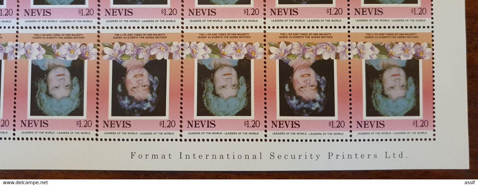 NEVIS 1,20$ 1985 FEUILLE ENTIERE CENTRE RENVERSE SHEET INVERTED YT 315 Et 316 50 TIMBRES NEUFS ** /FREE SHIPPING R - St.Kitts En Nevis ( 1983-...)